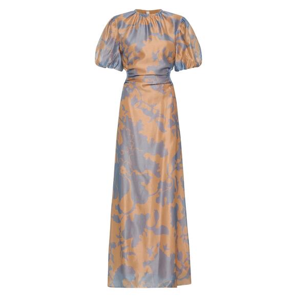 SIR. Coralie Puff Sleeve Cutout Back Maxi Dress Size 4 - Picture 3 of 9